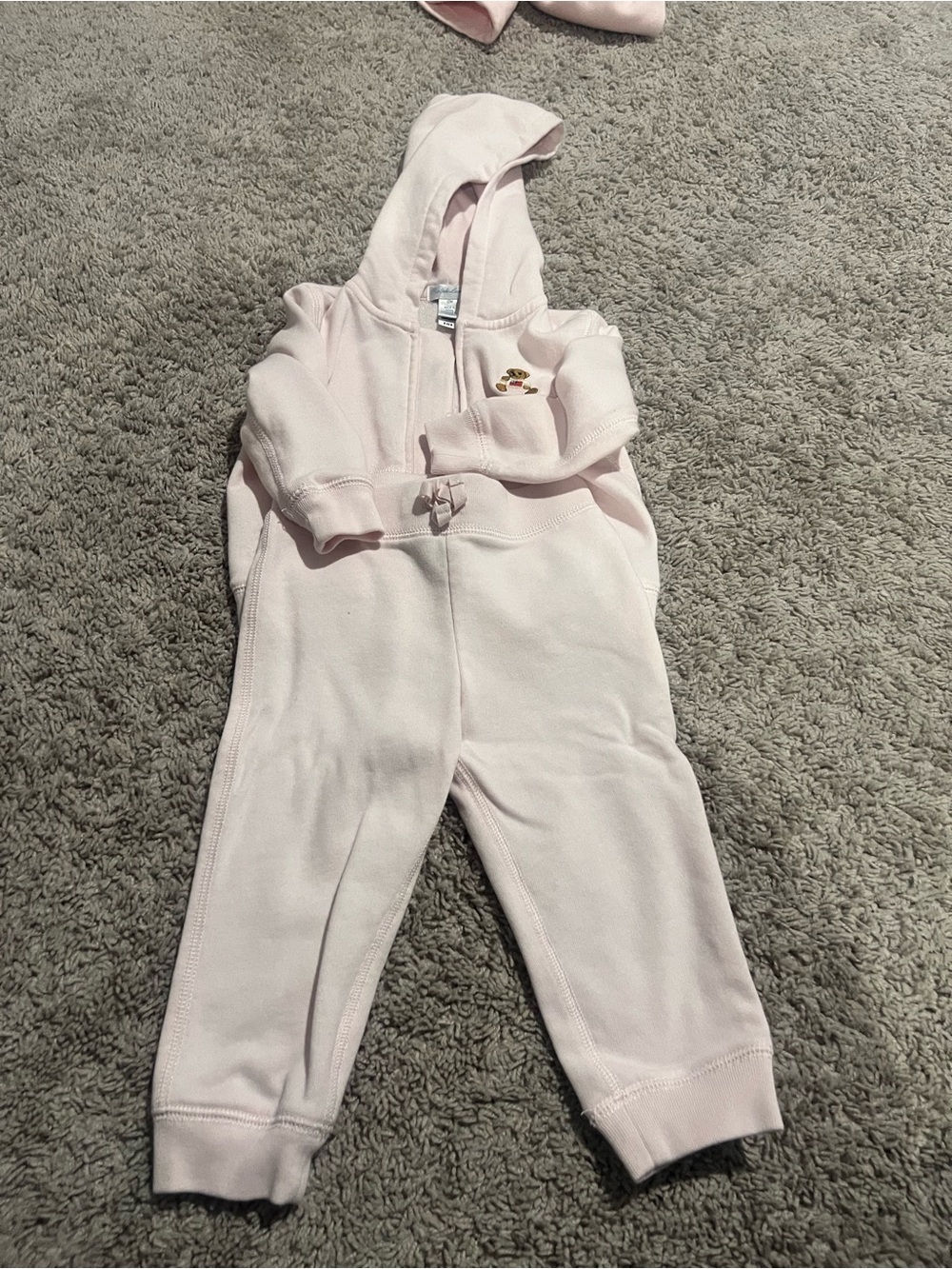 Ralph Lauren Light Pink Hooded One-Piece Bodysuit
